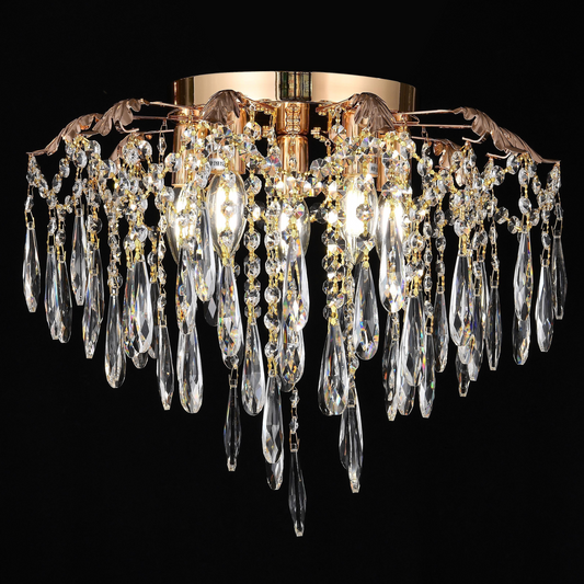 Кристален полилей Fiamma, 6x E14, диаметър 45 cm, злато