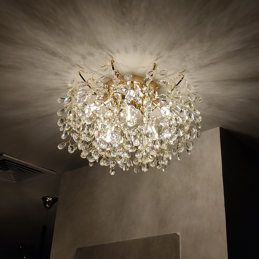 Кристален полилей Fiamma, 6x E14, диаметър 45 cm, злато