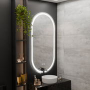 Овално LED огледало, 50x100cm, Velara Touch, система за разрушаване, подразбиращ се