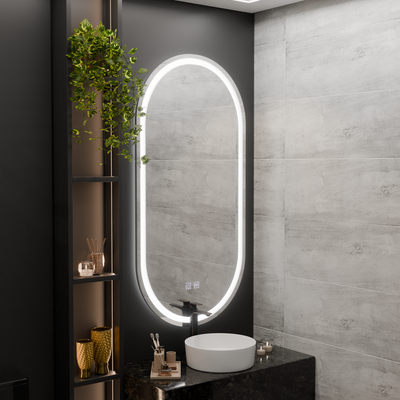 Овално LED огледало, 50x100cm, Velara Touch, система за разрушаване, подразбиращ се