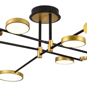 LED полилей с дистанционно управление MARIA, 6 елемента, 31W, топла/студена/неутрална светлина 3000K/4000K/6000K, Димируем, златен и черен, метал