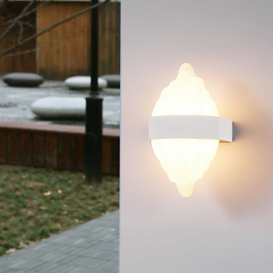 Външна LED стенна лампа ICEBERG 10W Metal IP65 Бяла Външна стенна лампа Default Title Alessandro Design