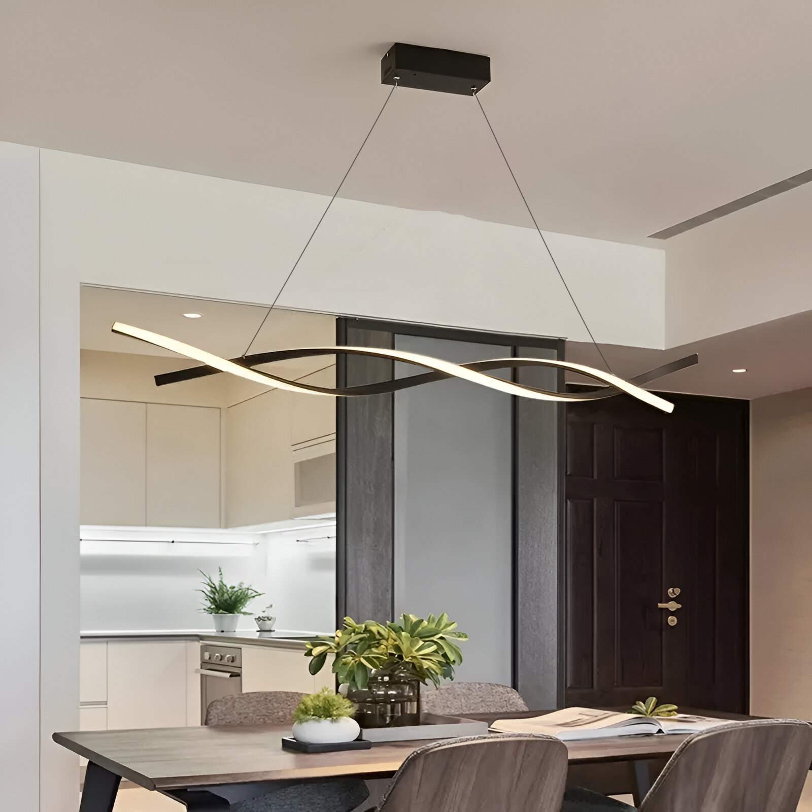 LED полилей с дистанционно управление на потока, 80W, студена/гореща/неутрална светлина, нестабилна, черна, регулируема височина