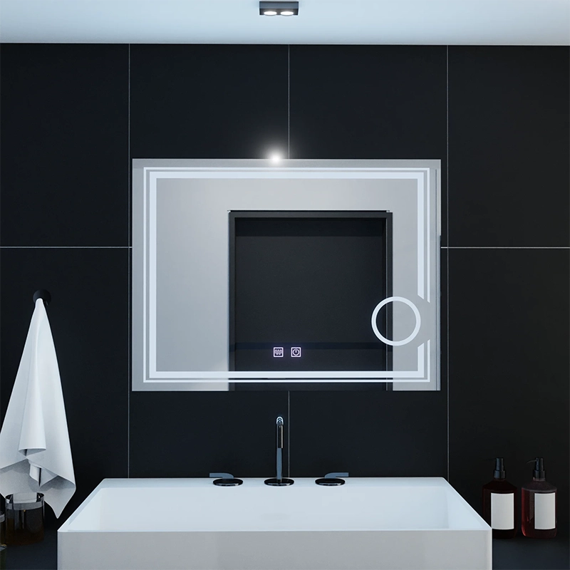 Правоъгълно LED огледало, 80x60 см, студена светлина, CANTO Touch, система против запотяване, димиране