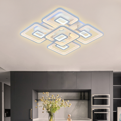 LED похот на дистанционно управление, Felix, 5 квадрата, 107W, студена/гореща/неутрална светлина, нестабилна, бяла