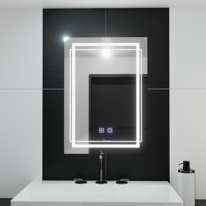 Правоъгълно светодиодно огледало, 50x70см, Koven Touch, система за размразяване на размразяване