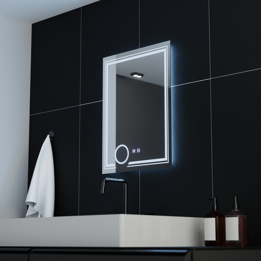 Огледално светодиодно правоъгълно 60x80cm magia canto touch system Намалява се разрушаване