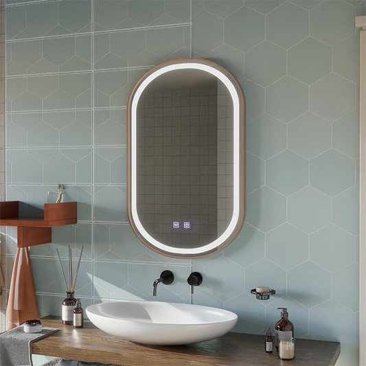 LED Touch Mirror внос на болест система 50x80 cm Rose Gold Frame