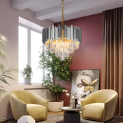Кристален полилей Blois Eleganza 8xe14, диаметър 49 см, сребро, регулируема височина