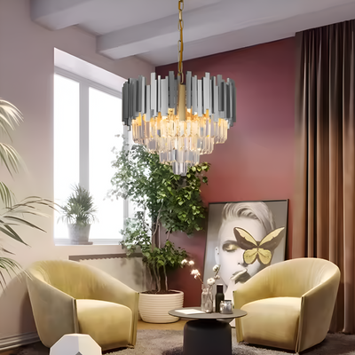 Кристален полилей Blois Eleganza 8xe14, диаметър 49 см, сребро, регулируема височина