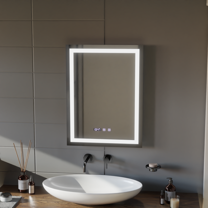 LED Touch Gustav Огледало Система, часовник и температура 60x80 cm