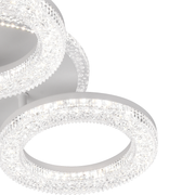 LED LED Singrid с дистанционно управление, 50W, 3000K/4000K/6000K, маргаритка, бял, кристали, 3 кръга