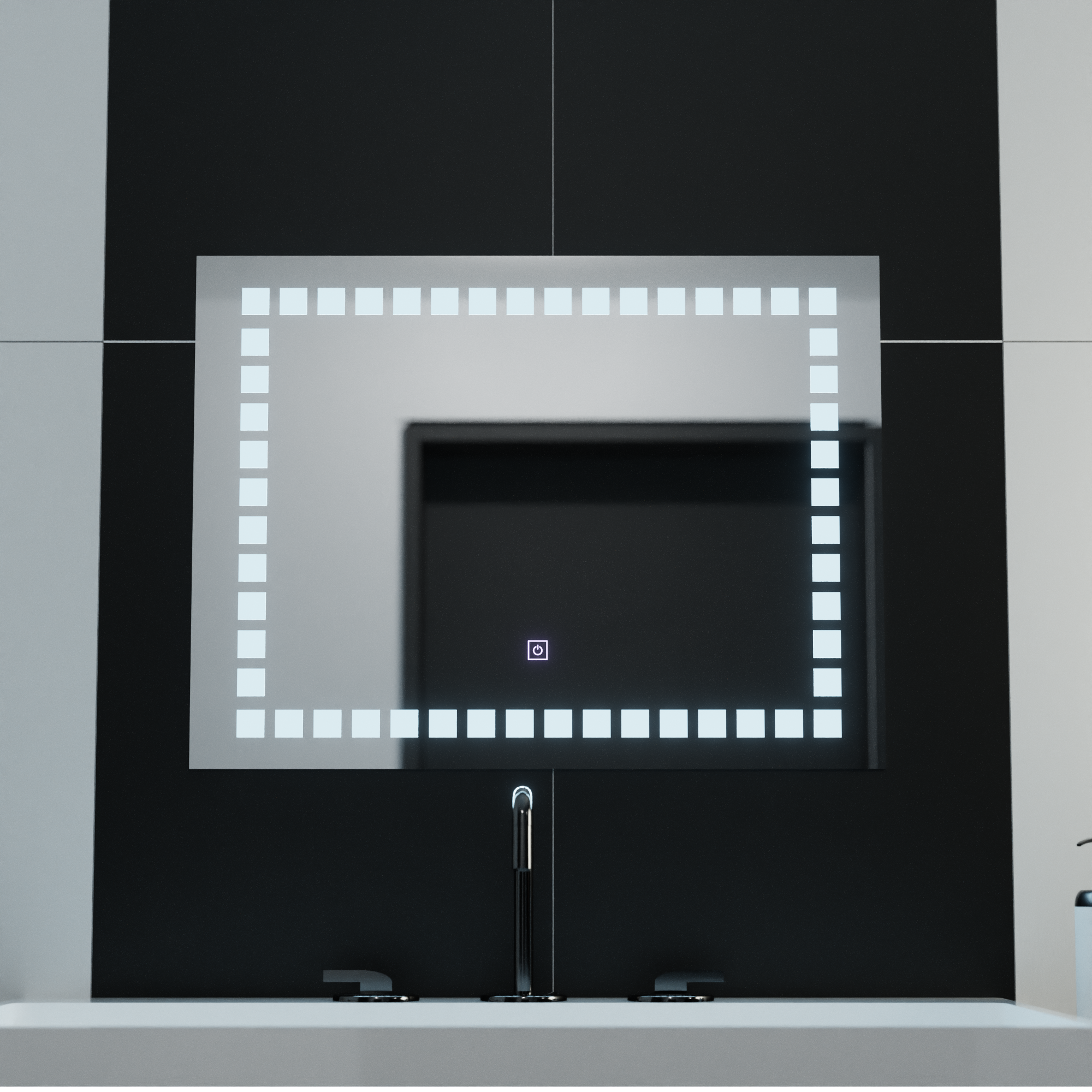Огледално светодиодно правоъгълно 80x60cm Light Light Basic Touch
