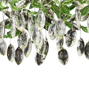 Кристален LED полилей LLC211/550GN кръгъл, 30W, студена/топла/неутрална светлина, зелени кристали, блестящ хром