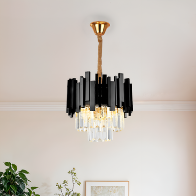 Crystal Blois petito 3xe14 полилей, диаметър 30 ​​см, черен, регулируема височина