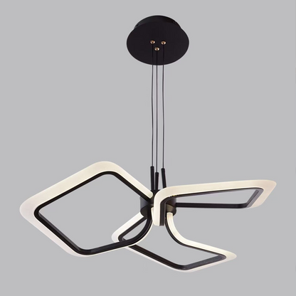 LED LULS, окачен с дистанционно управление rimini 51w, 3 квадрата, студена/гореща/неутрална светлина, нестабилна, черна