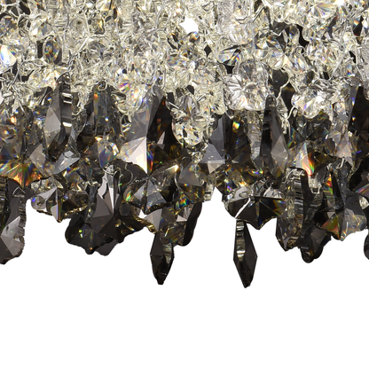 Кристален LED полилей LLC212/550BU кръгъл, 30W, студена/топла/неутрална светлина, кристали, блестящ хром