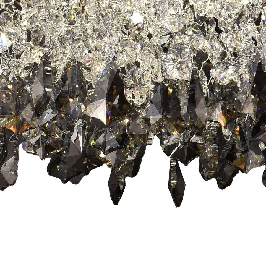 Кристален LED полилей LLC212/550BU кръгъл, 30W, студена/топла/неутрална светлина, кристали, блестящ хром