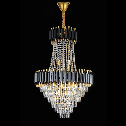 Crye Chandelier Versailles Grande Supremo 10xe14, 60cm x диаметър 90 cm, лъскаво и черно злато, регулируема височина