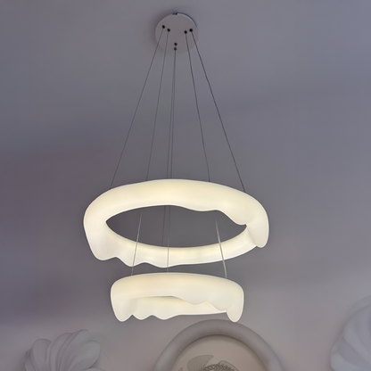 LED полилей, окачен с дистанционно управление, амадео, 90W, студена/гореща/неутрална светлина, нестабилна, регулируема височина, бяло