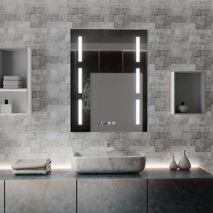 Огледало LED Touch Erich S86/60X80 Система против запотяване, часовник и температура 60x80 cm