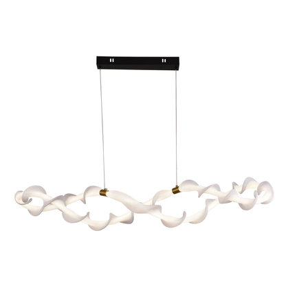 Окачен акрилен LED полилей LT762/2GD, 36W, топла/неутрална/студена светлина 3000/4000/6000K, златисто бял, регулируема височина