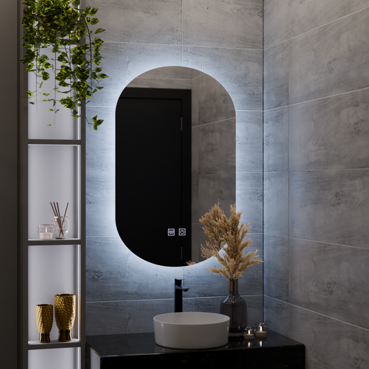Овално LED огледало, 50X80cm, E14S/50X80, Touch, Demister System