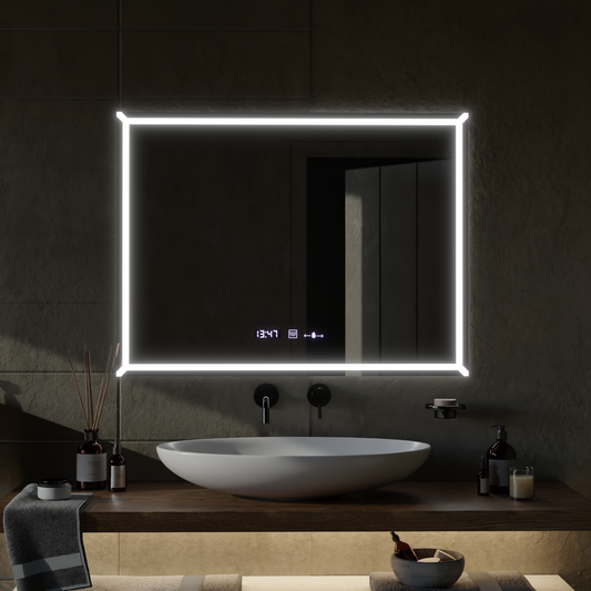 Правоъгълно светодиодно огледало, 60x80см, villaytouch marcello, демонтилна система, подразбираща се