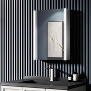 LED огледало с гардероб LAVIN 51x71 см бяла вертикална лента и компактен дизайн