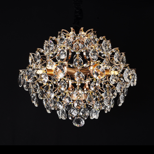 Кристален полилей Fiamma, 6x E14, диаметър 45 cm, злато