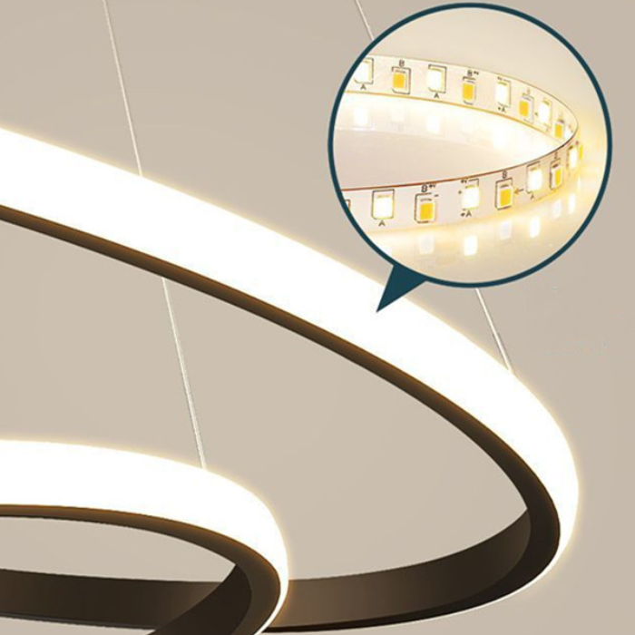 LED LULS окачен Ricci 25W, 2 кръга, студена/гореща/неутрална светлина, черна, регулируема височина