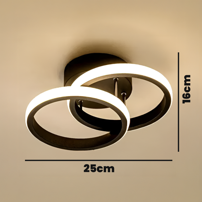 LED полилей VERTEX CIRCULA 22W, 2 кръга, метални рамки, студена/топла/неутрална светлина, черен