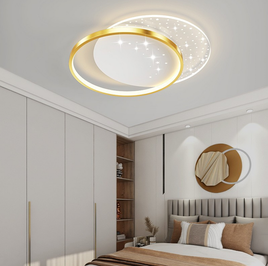LED полилей с дистанционно управление Lunaro 110W, 2 кръга, студена/гореща/неутрална светлина, нестабилно, бяло злато