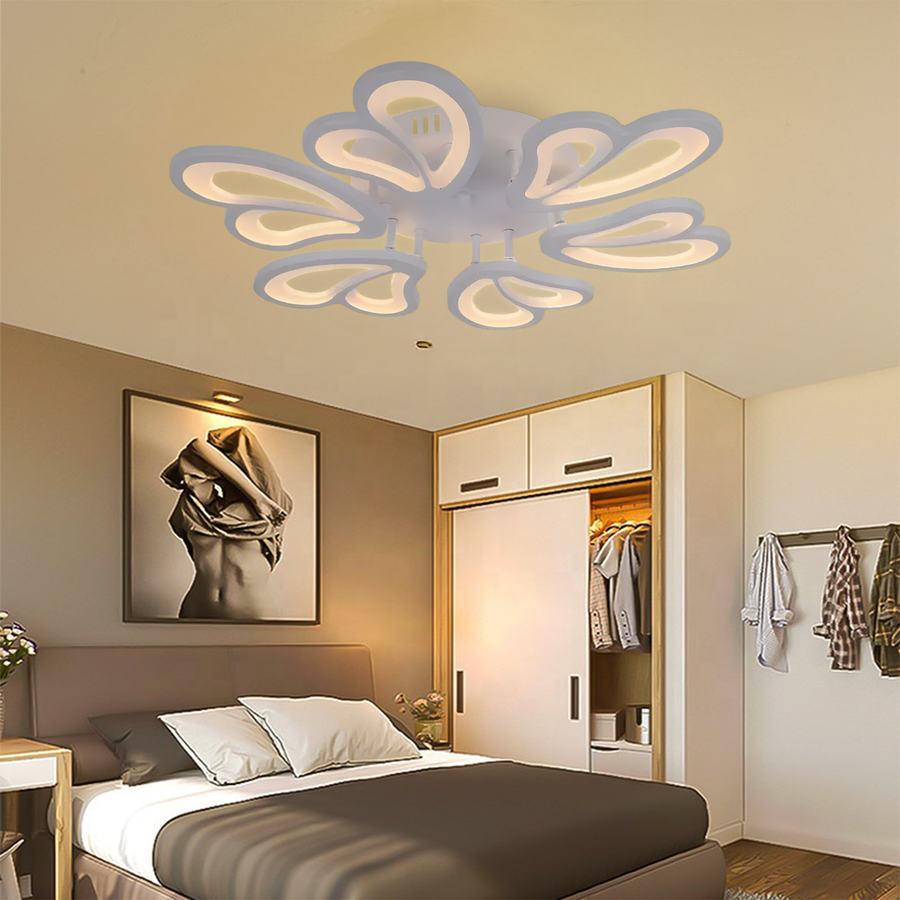 LED похот на дистанционно управление на Blossom, 72W, 6 венчелистчета, студ/гореща/неутрална светлина, нестабилна, бяла