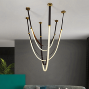 Модерен полилей, LED, Largo Area, 43W, топла, черна светлина