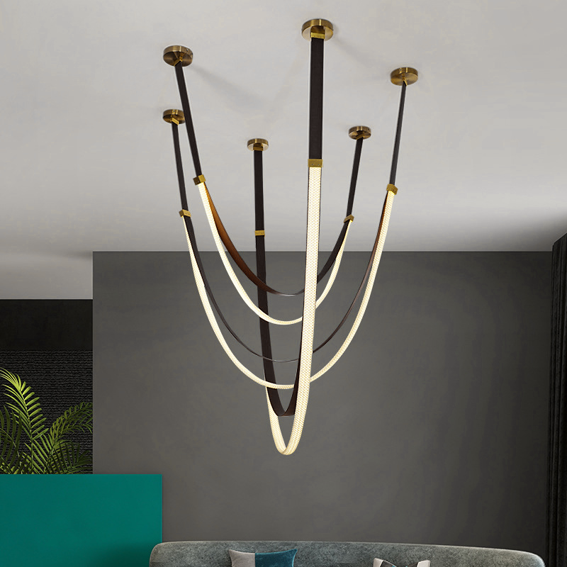 Модерен полилей, LED, Largo Area, 43W, топла, черна светлина