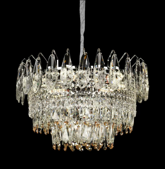 Cymandier Crystal Windsor Elegance 6x E14, диаметър 49 cm, лъскаво злато, регулируема височина