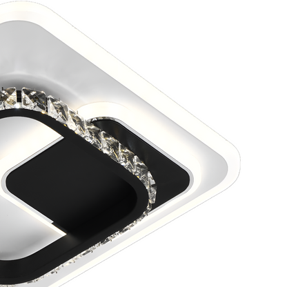 LED полилей с кристал Ariella 40W, квадрат, студена/гореща/неутрална светлина, черно
