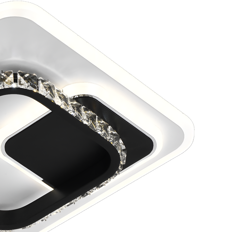 LED полилей с кристал Ariella 40W, квадрат, студена/гореща/неутрална светлина, черно