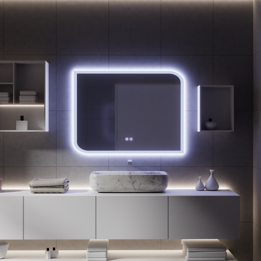 CLARIVO LED Огледало Правоъгълно, 80X60cm, Touch, Demister System