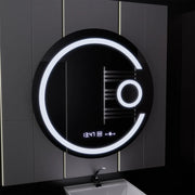Кръгло LED огледало, 70 см, Visio Motionglow Marcello, система за размразяване, часовник и термометър, козметичен луп