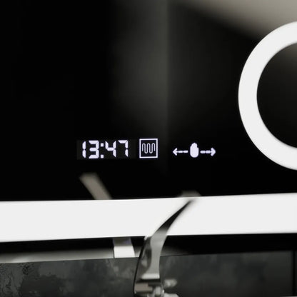 Огледален светодиоден правоъгълен 80x80cm Souverain Motionglow Marcello Dishalic Clock System & Wolf Thermometer