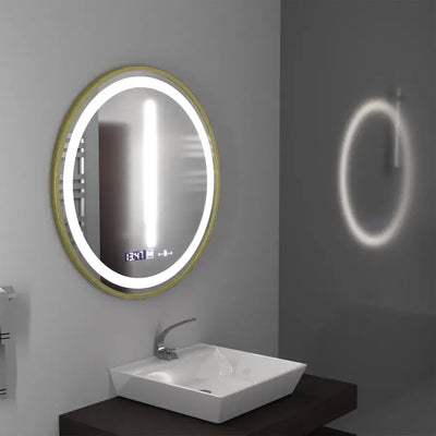 60см Celest Royale Gold Motionglow Marcellow Mirror Mercello Clock Размразяване и размирен термометър