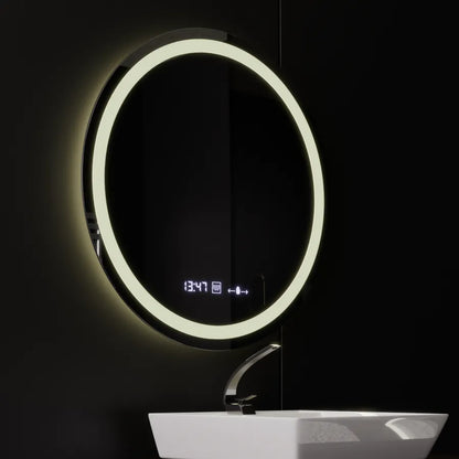 Кръгло светодиодно огледало, 80см, Celeste Motionglow Marcello, система за размразяване, часовник и термометър, подразбиращ се