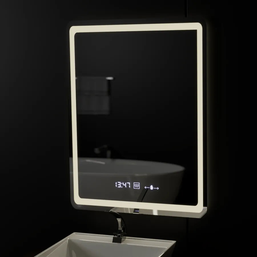 Правоъгълно светодиодно огледало, 60x80см, Wizz Sensor Motionglow Marcello, система за размразяване, часовник и термометър, размирен