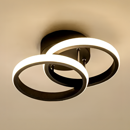 LED полилей VERTEX CIRCULA 22W, 2 кръга, метални рамки, студена/топла/неутрална светлина, черен