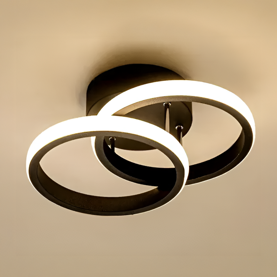 LED полилей VERTEX CIRCULA 22W, 2 кръга, метални рамки, студена/топла/неутрална светлина, черен