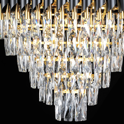 Crye Chandelier Versailles Grande Supremo 10xe14, 60cm x диаметър 90 cm, лъскаво и черно злато, регулируема височина
