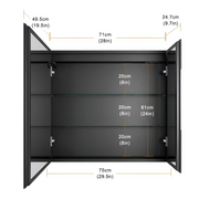 Шкаф на Хелена с LED огледало DBP120 75x70 бяло