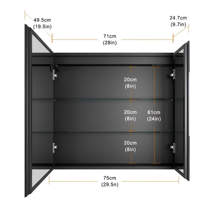 Шкаф на Хелена с LED огледало DBP120 75x70 бяло